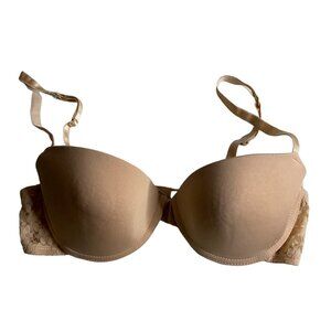 George Women's Cream Floral Laced Lightly Lined Padded Bra